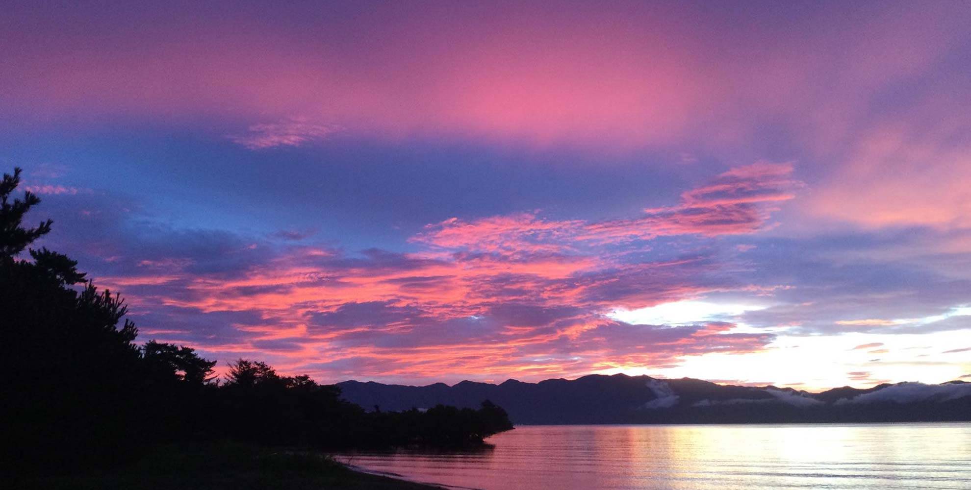 琵琶湖（夕日）